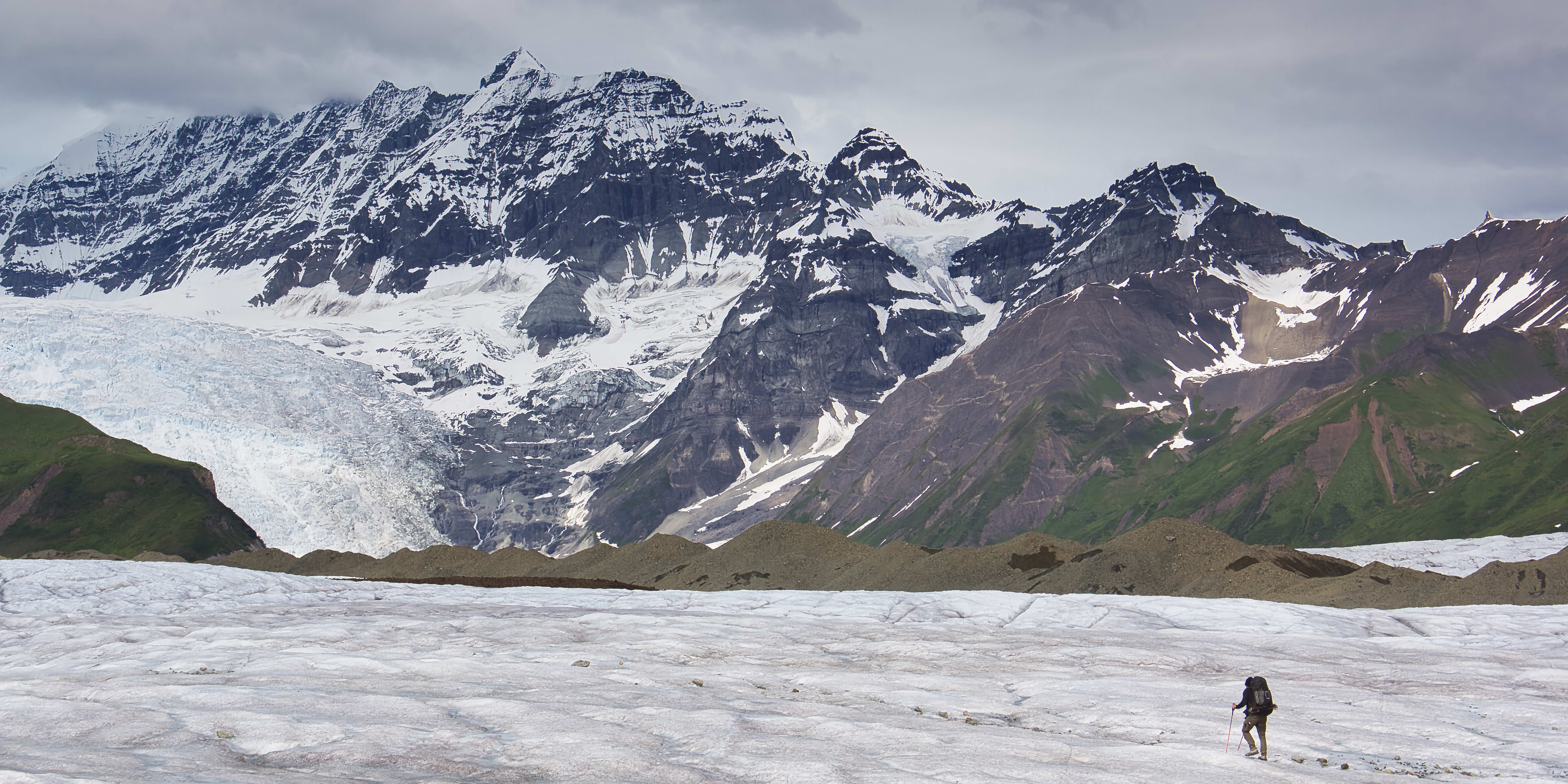 McCarthy Glacier landscape with mountains and ice
